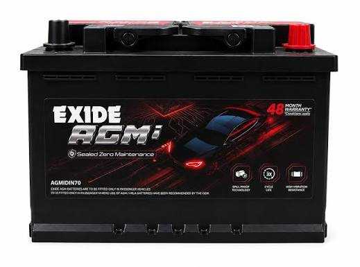 Exide AGMi Car/SUV Battery – 48 Months Warranty - Image 1