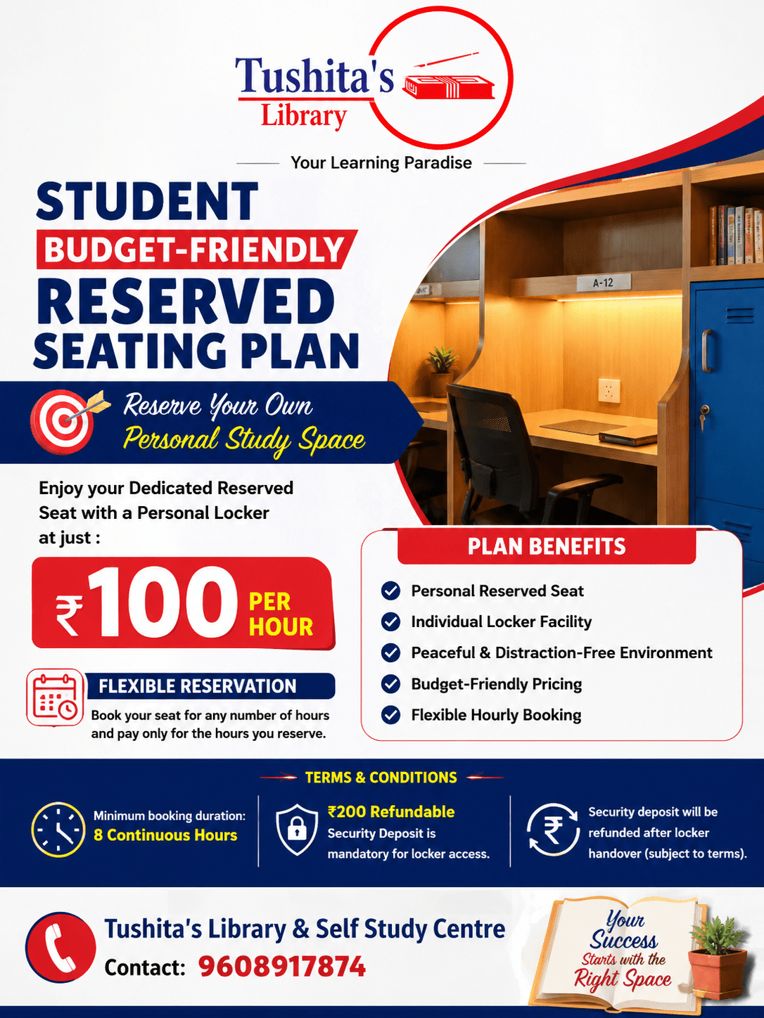 Tushita's Library 
& Self Study Centre
