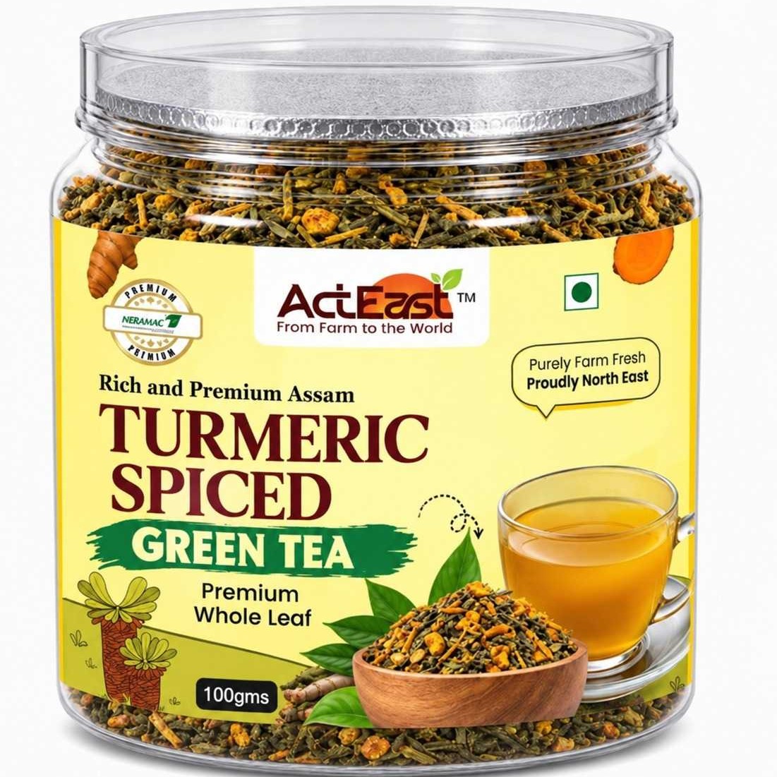Turmeric spiced Green Tea 100gms - Image 1
