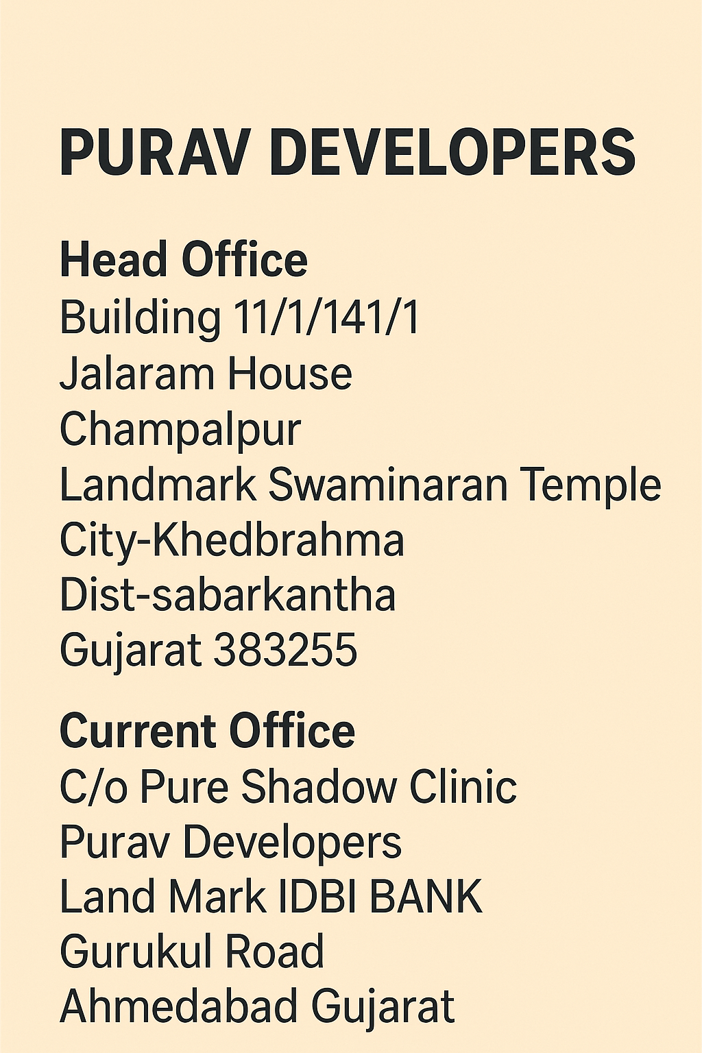 PURAV DEVELOPERS