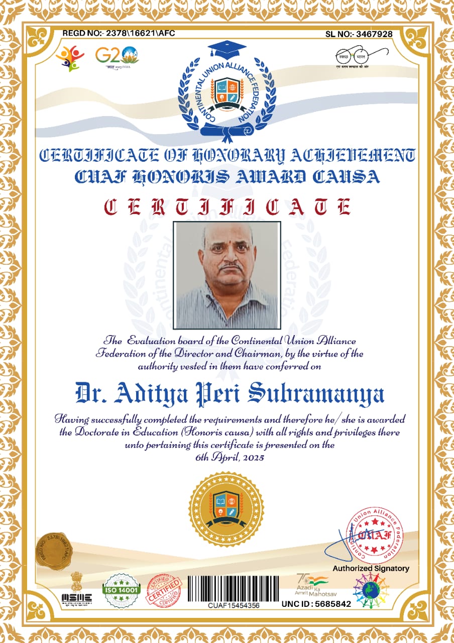 Dr Aditya Peri Subramanya
