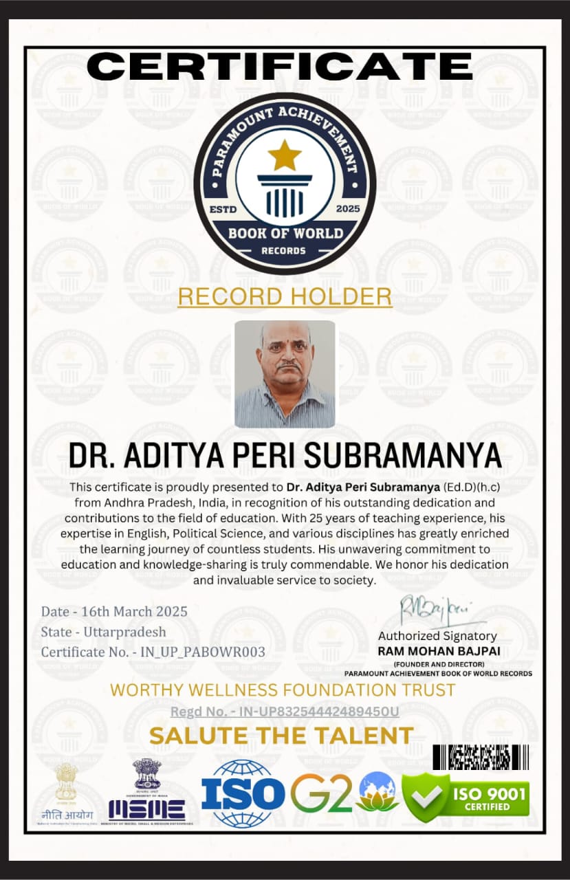Dr Aditya Peri Subramanya