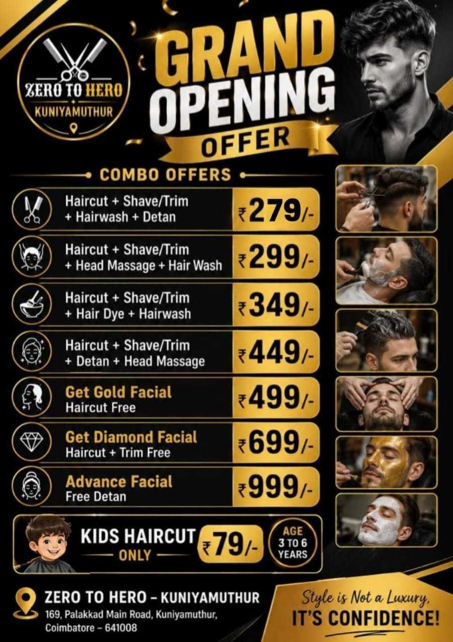Zero To Hero Premium Men's Salon & Cosmetics