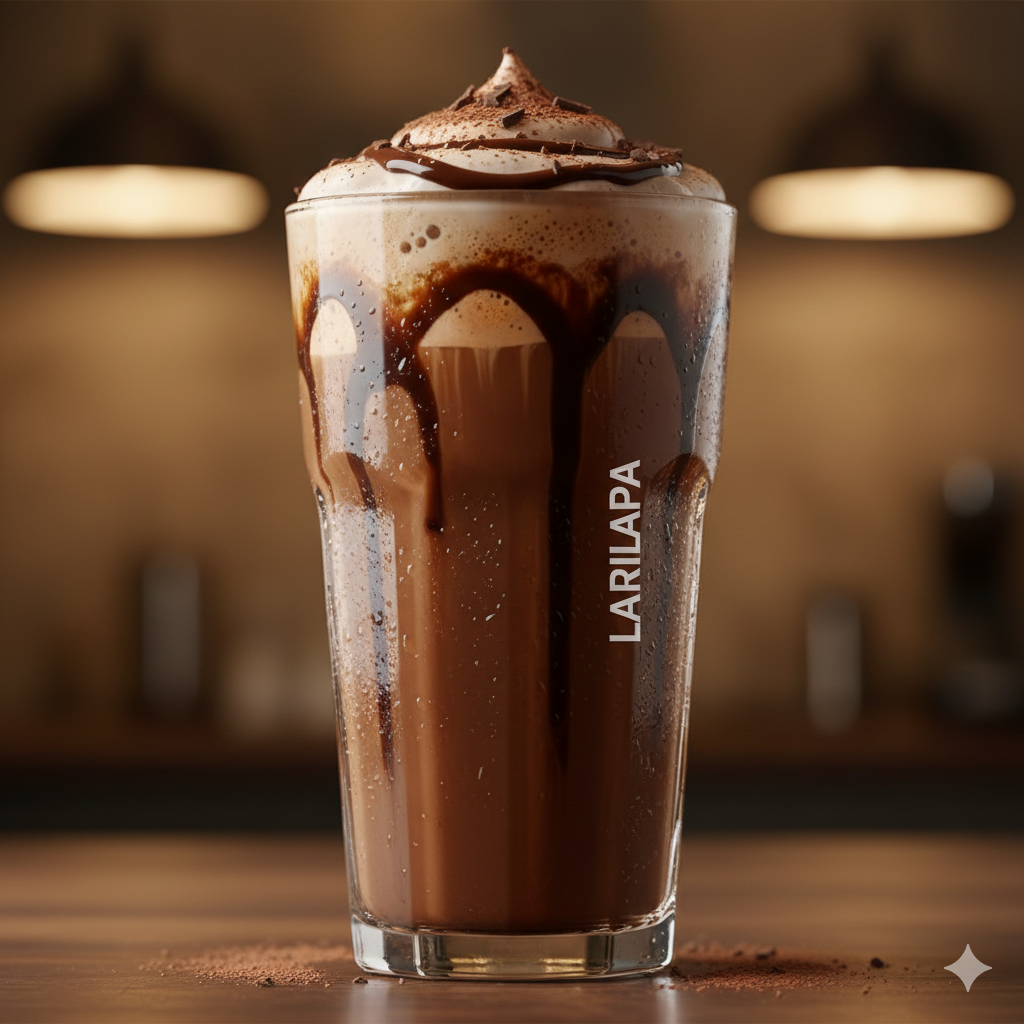 Refreshing cold coco made with chilled milk and rich cocoa flavor, smooth and chocolaty.