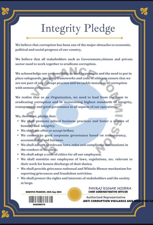 ANTI CORRUPTION, VIGILANCE AND MARITIME GRIEVANCE FORUM OF INDIA