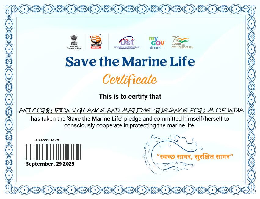 ANTI CORRUPTION, VIGILANCE AND MARITIME GRIEVANCE FORUM OF INDIA