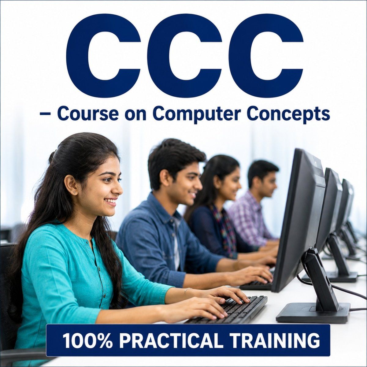 CCC – Course on Computer Concepts
Build essential computer and digital skills with practical CCC training designed for students, job seekers and everyday professional needs.