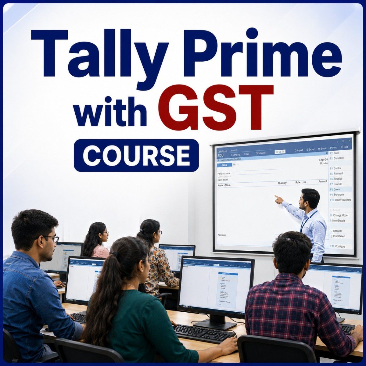 Learn practical accounting, Tally Prime and GST concepts to develop job-ready skills for accounting and business careers.