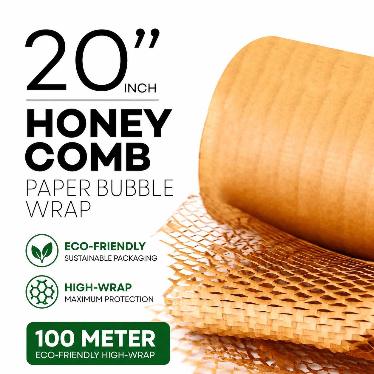 20 Inches Honeycomb Paper Roll – 100 Meter - Image 2