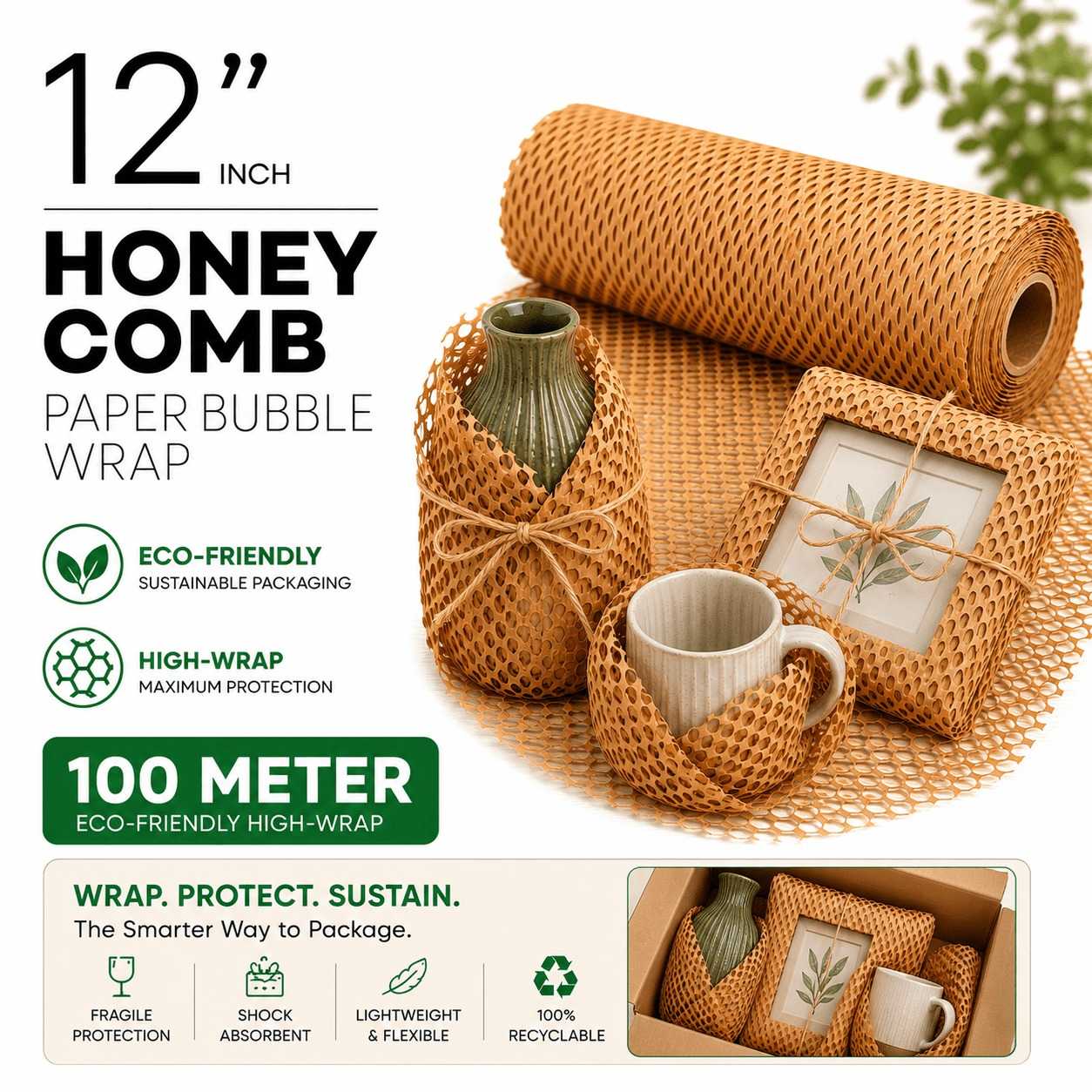 12 Inches Honeycomb Paper Roll – 100 - Image 2